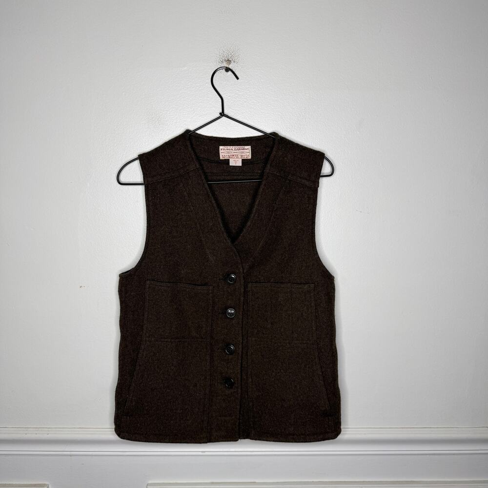 Filson Mackinaw Wool Brown Vest Mens Small